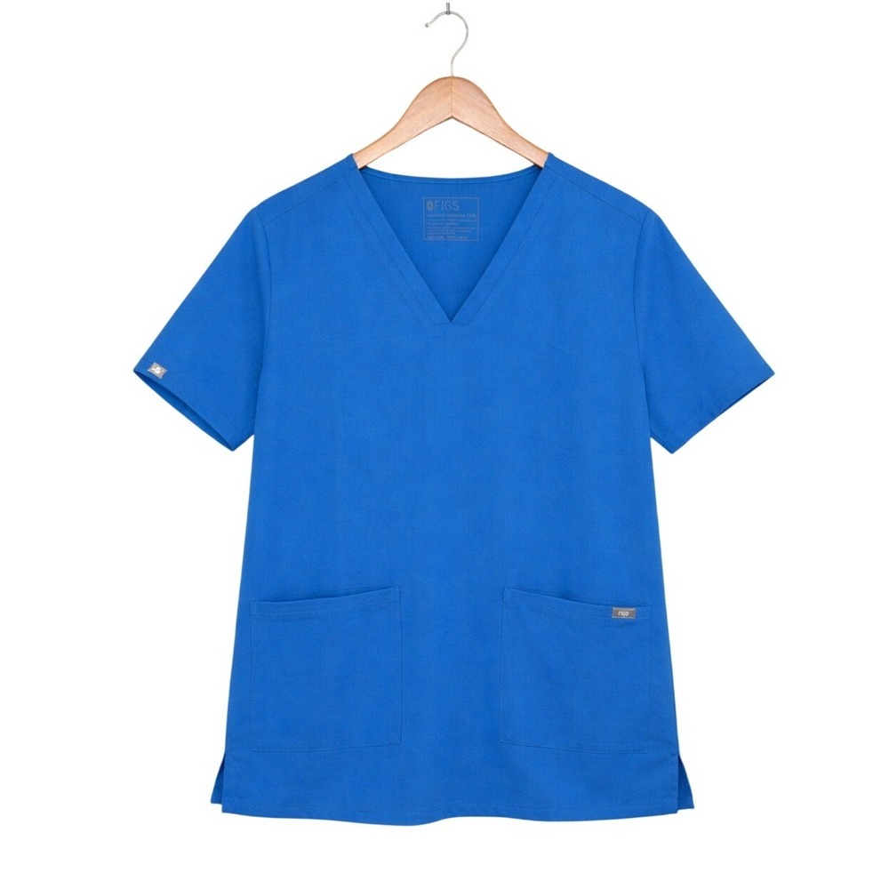 FIGS Scrub‎ Top XXXL Blue V Neck Stretch Medical Nurse Uniform Modern Heathcare